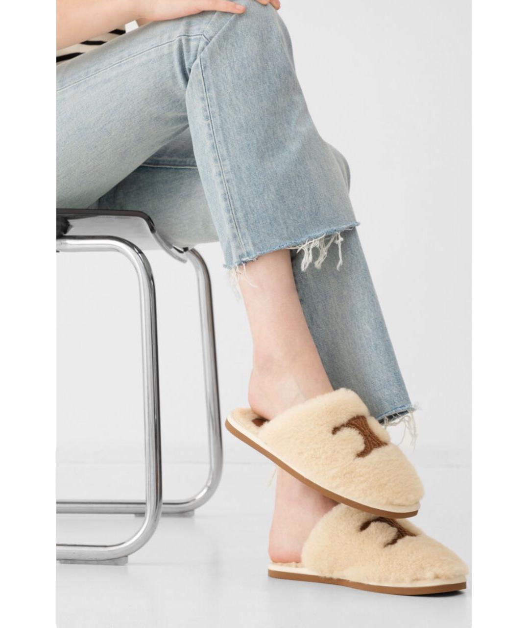 CELINE Бежевые мюли, фото 6