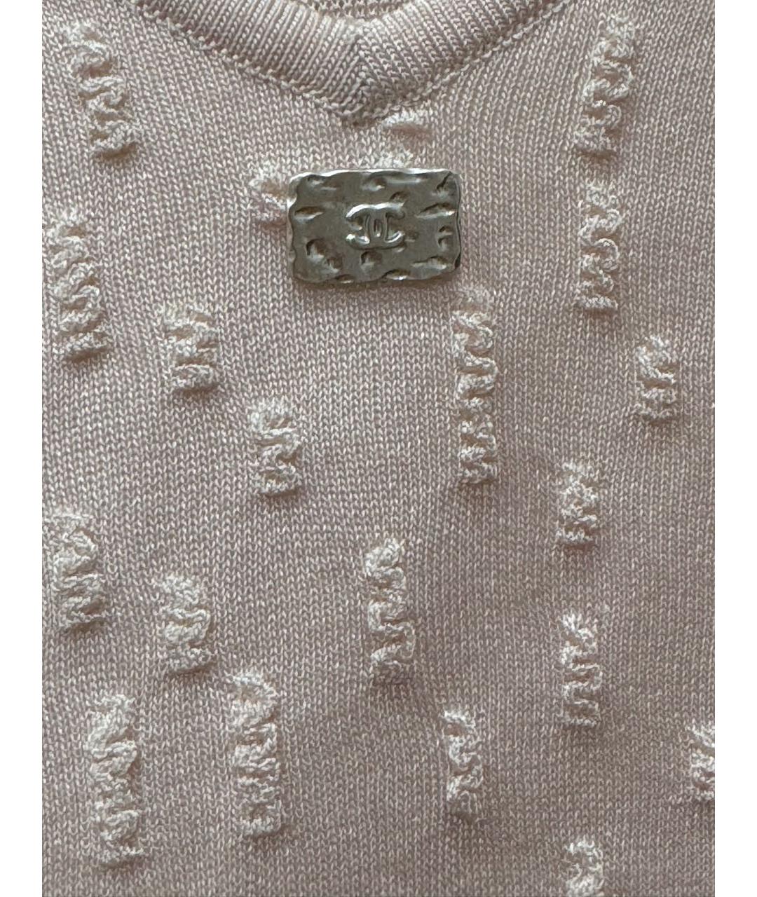 CHANEL Розовая вискозная футболка, фото 3