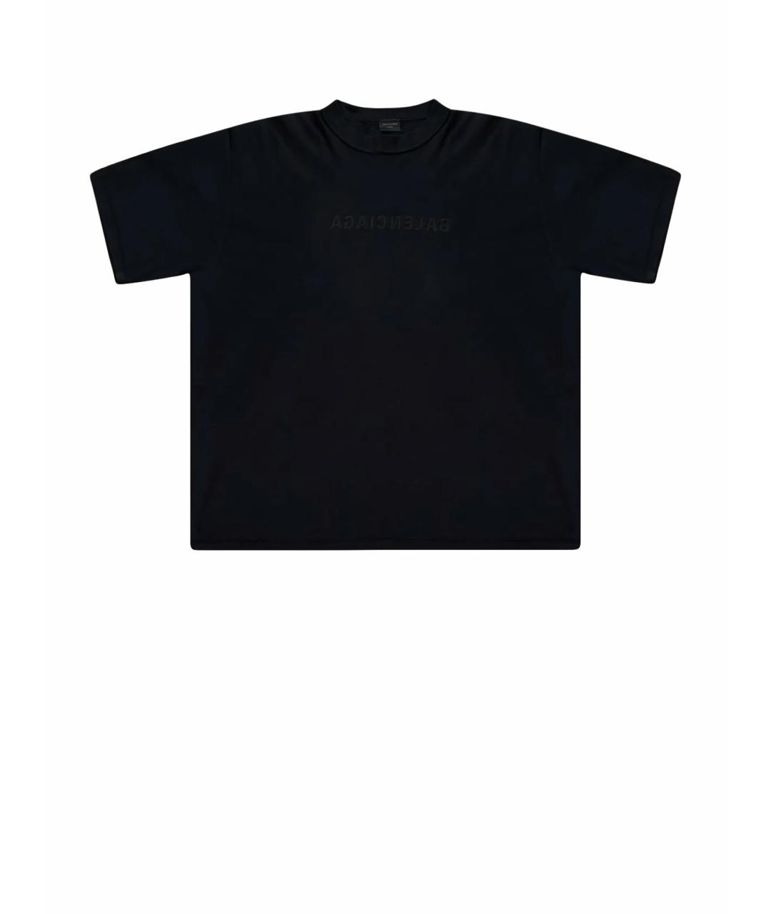 BALENCIAGA Черная хлопковая футболка, фото 1