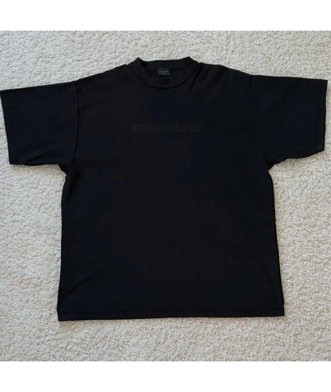 BALENCIAGA Черная хлопковая футболка, фото 2