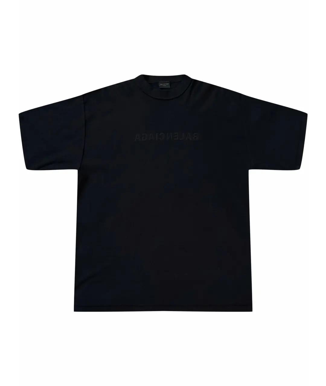 BALENCIAGA Черная хлопковая футболка, фото 6