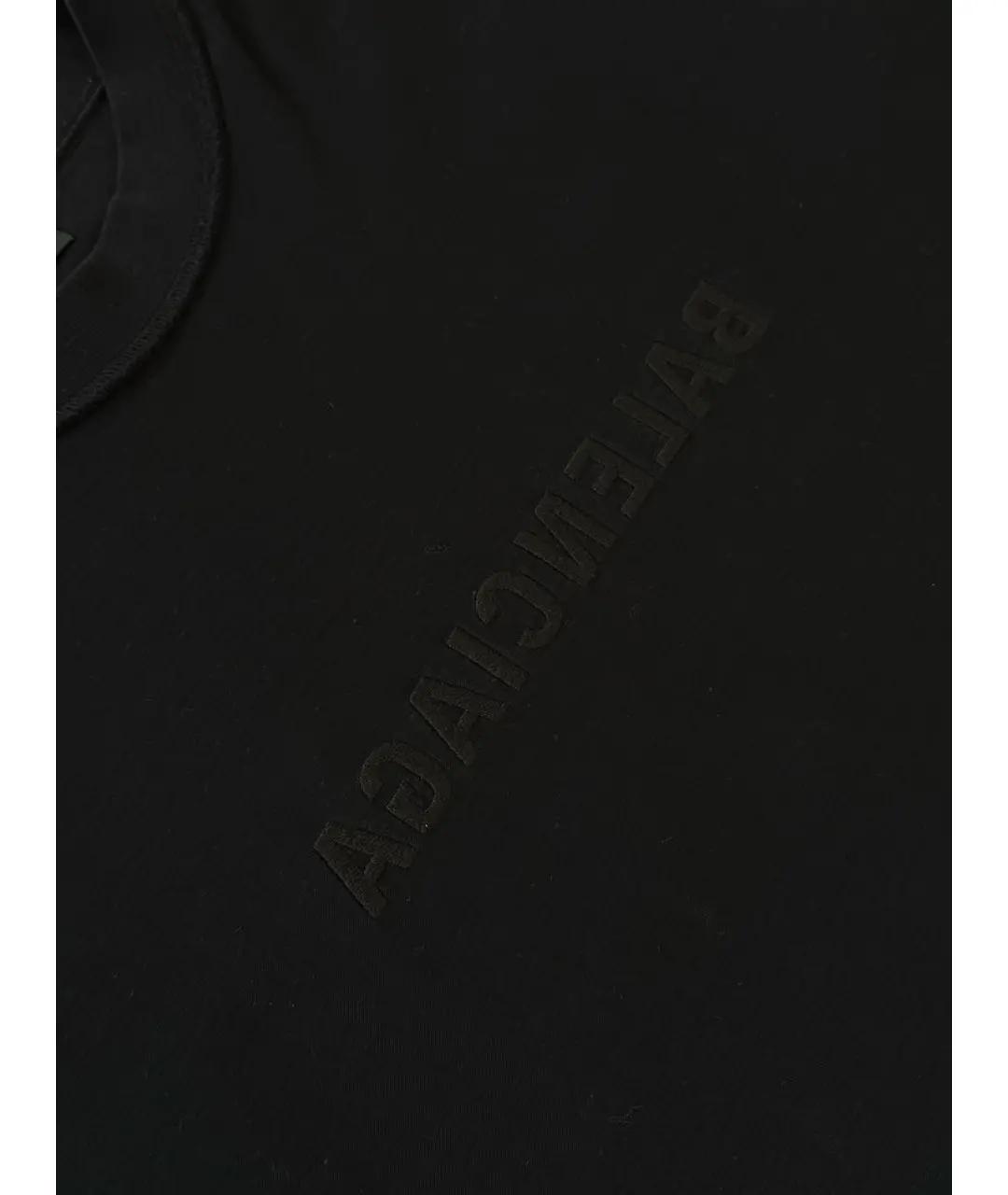 BALENCIAGA Черная хлопковая футболка, фото 3