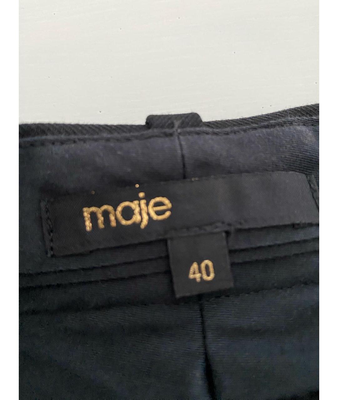 MAJE Черные шерстяные брюки широкие, фото 3