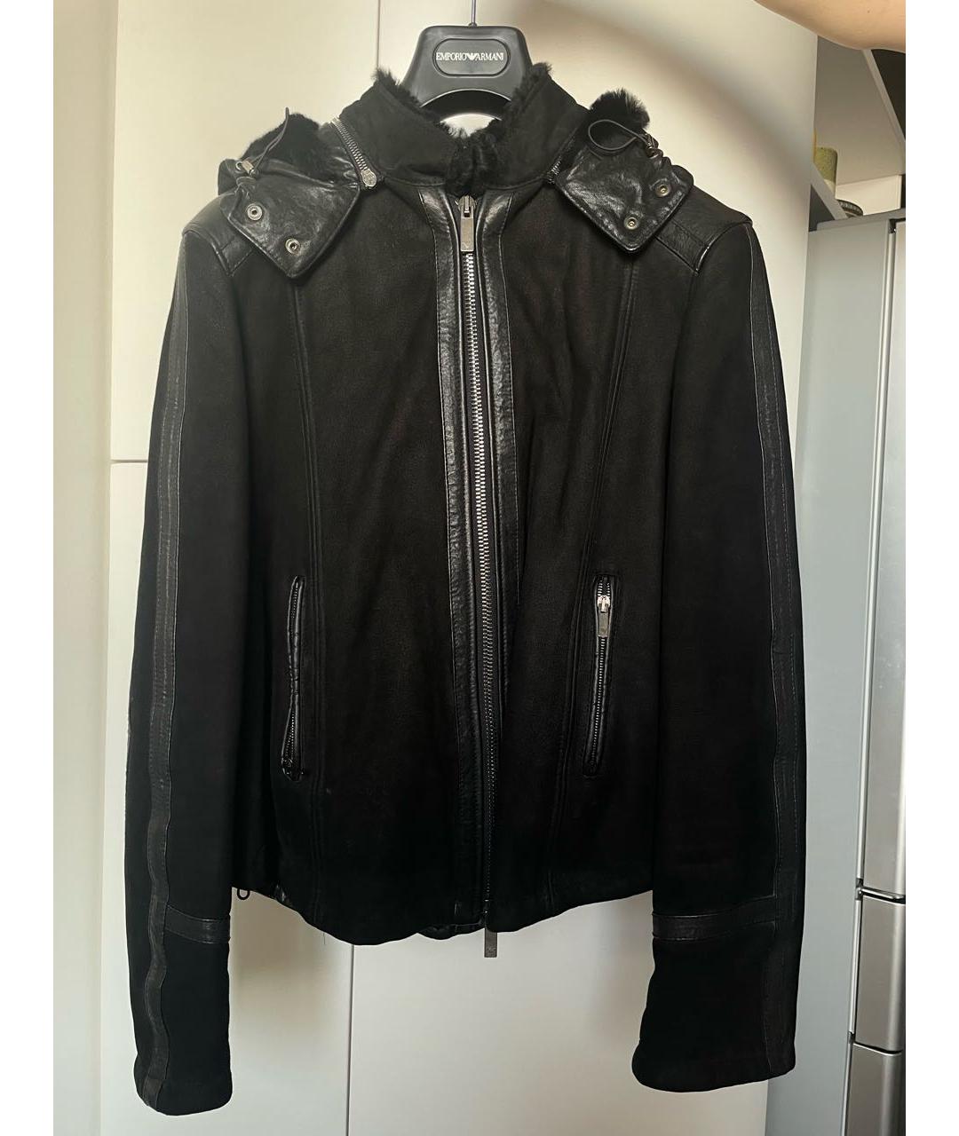 EMPORIO ARMANI Черная замшевая дубленка/шуба, фото 8