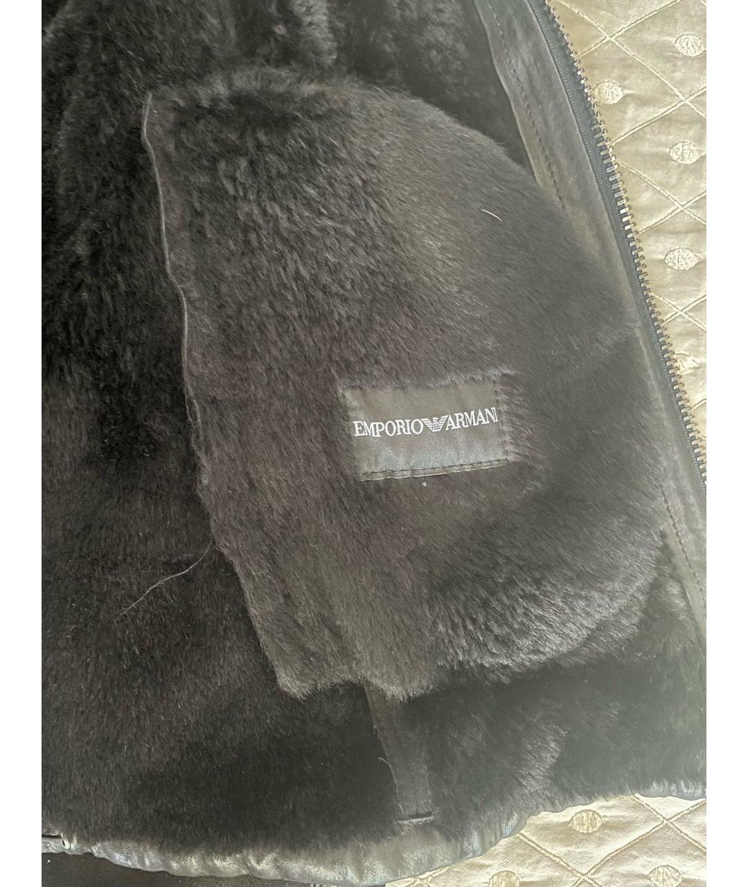 EMPORIO ARMANI Черная замшевая дубленка/шуба, фото 5