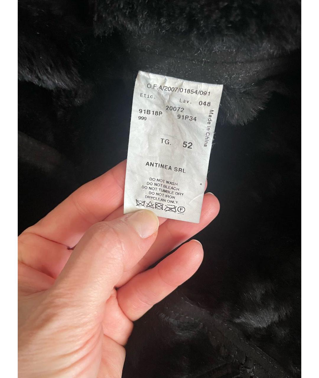 EMPORIO ARMANI Черная замшевая дубленка/шуба, фото 6