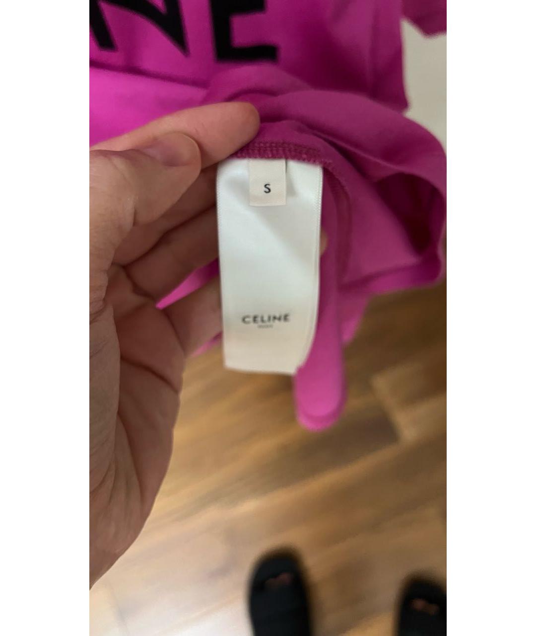 CELINE Фуксия футболка, фото 4