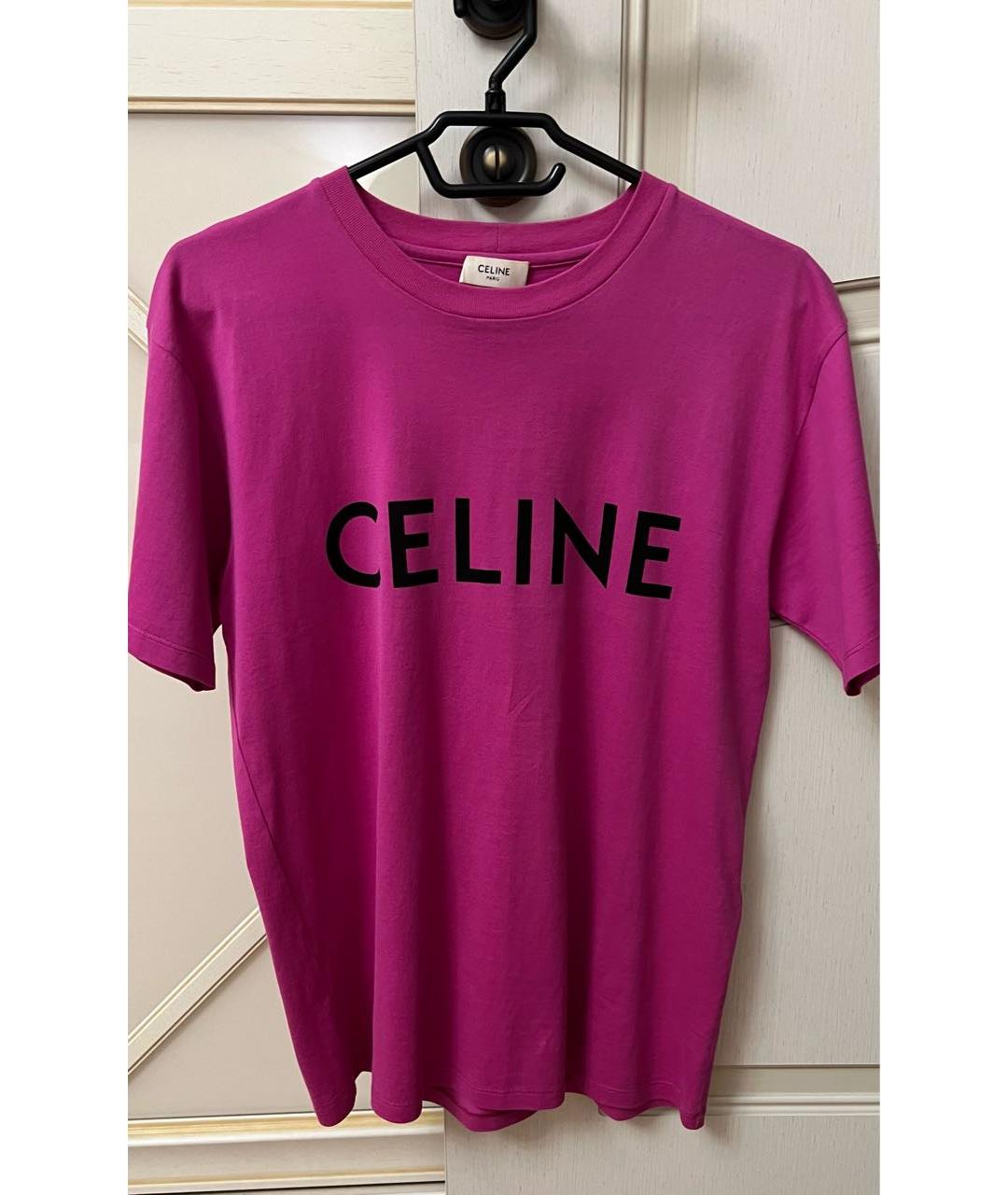 CELINE Фуксия футболка, фото 5