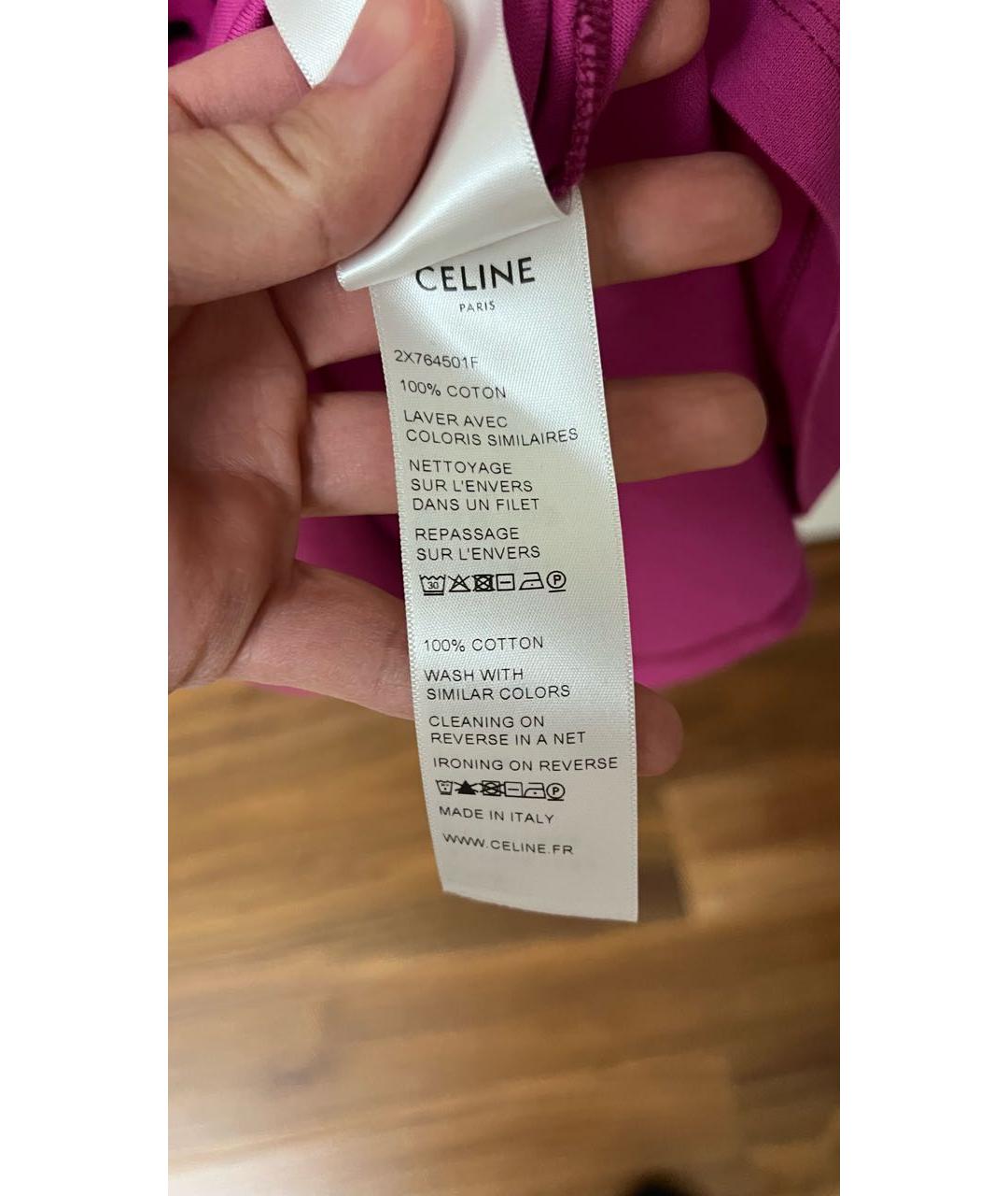 CELINE Фуксия футболка, фото 3