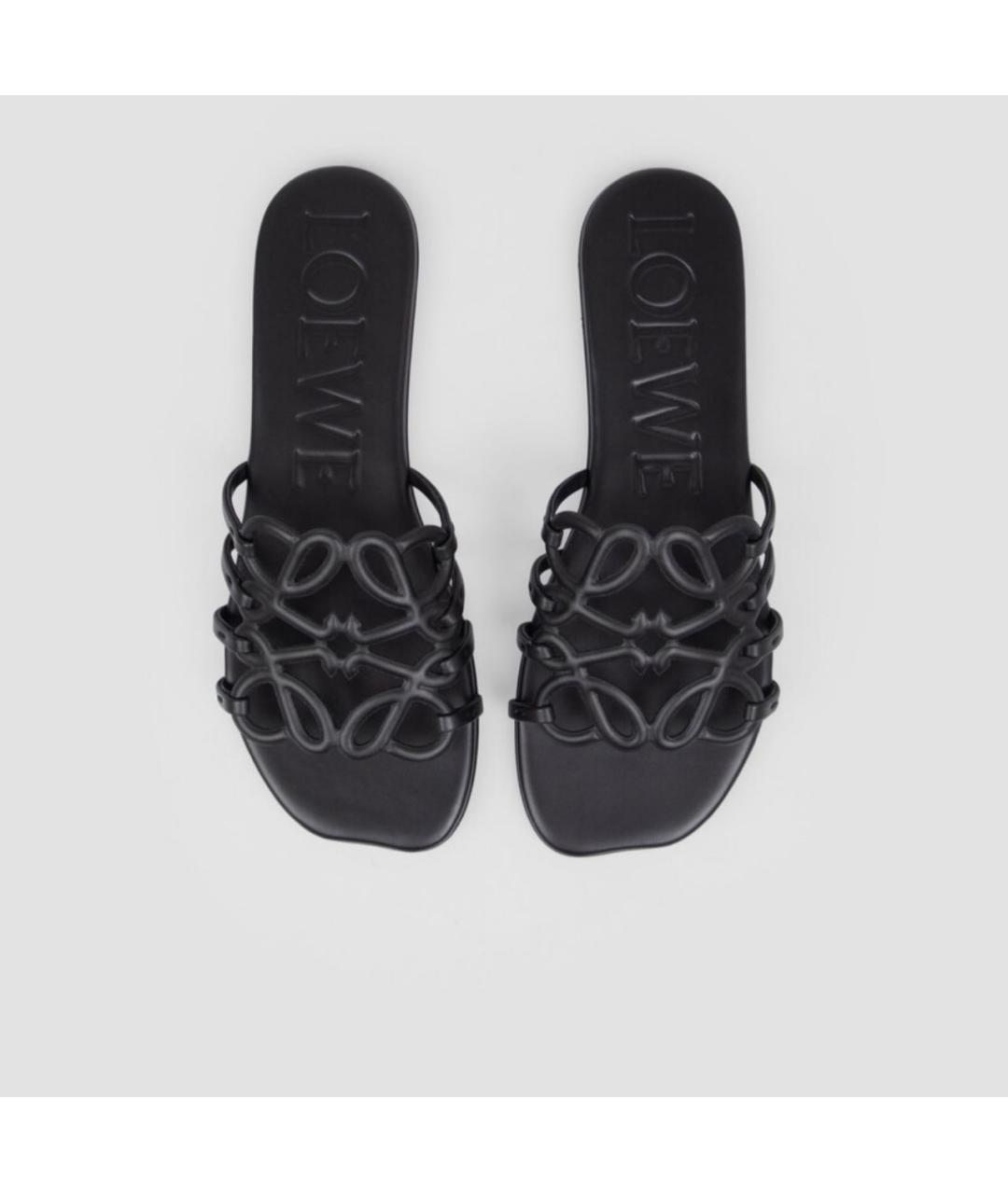 LOEWE Черные кожаные шлепанцы, фото 2