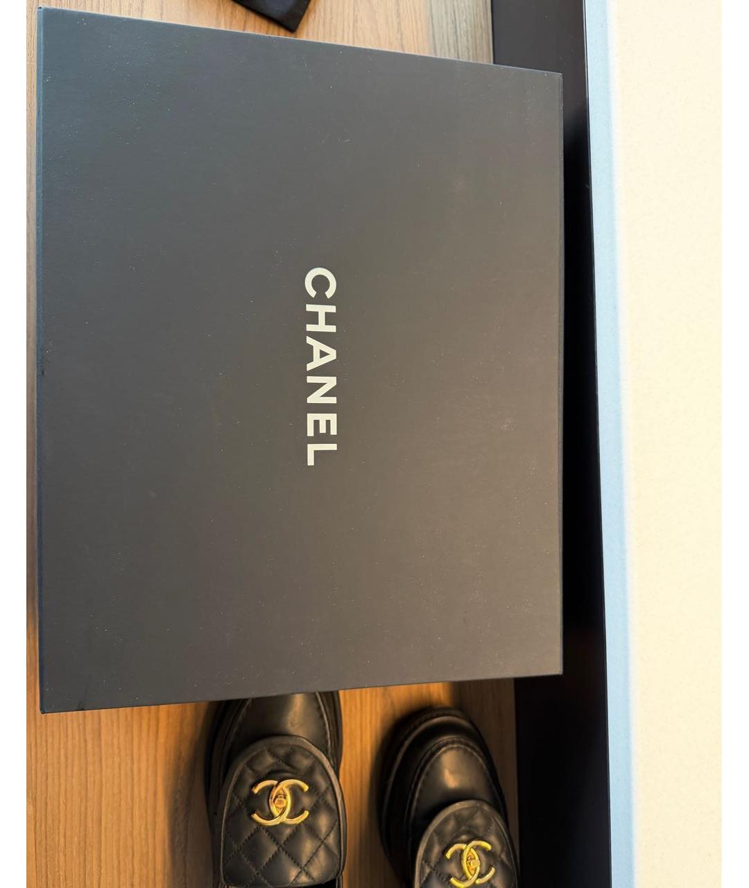 CHANEL Черные кожаные лоферы, фото 7