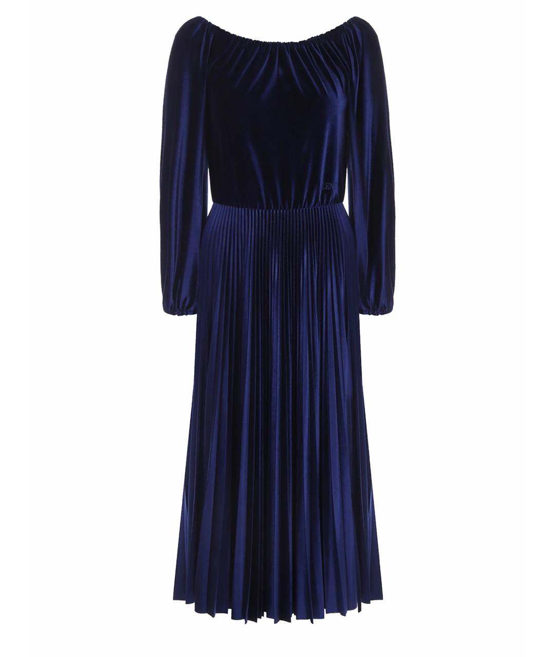 VALENTINO Темно-синее велюровое повседневное платье, фото 1