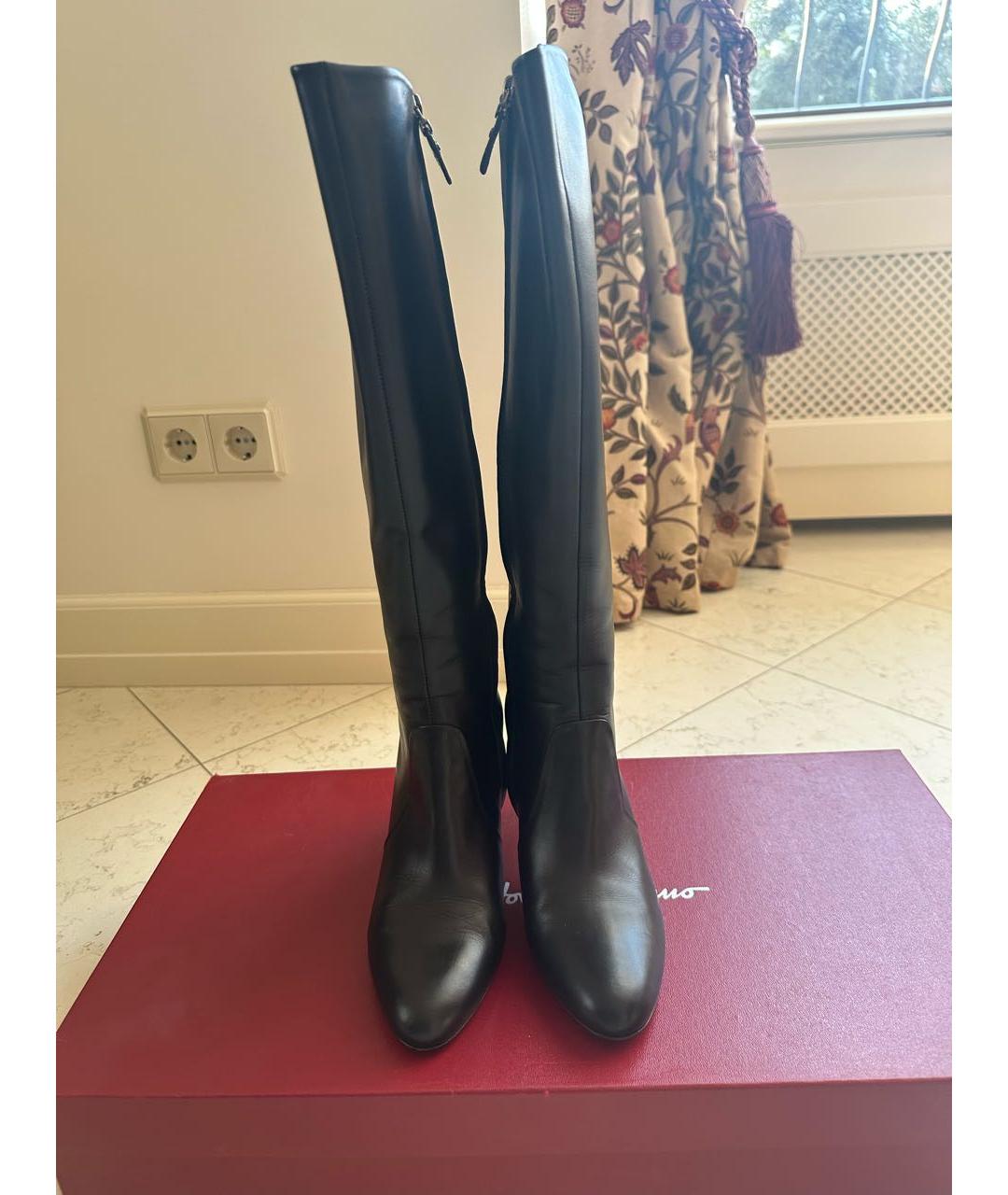 FERRAGAMO Коричневые кожаные сапоги, фото 2