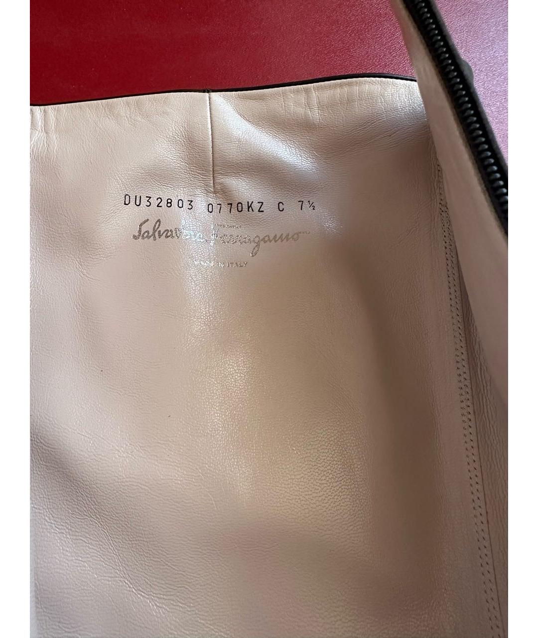 FERRAGAMO Коричневые кожаные сапоги, фото 5