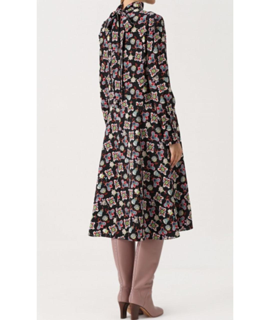 VALENTINO Черное шелковое повседневное платье, фото 2