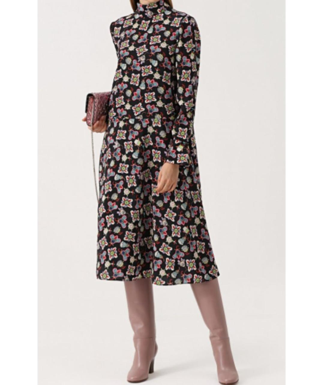 VALENTINO Черное шелковое повседневное платье, фото 4