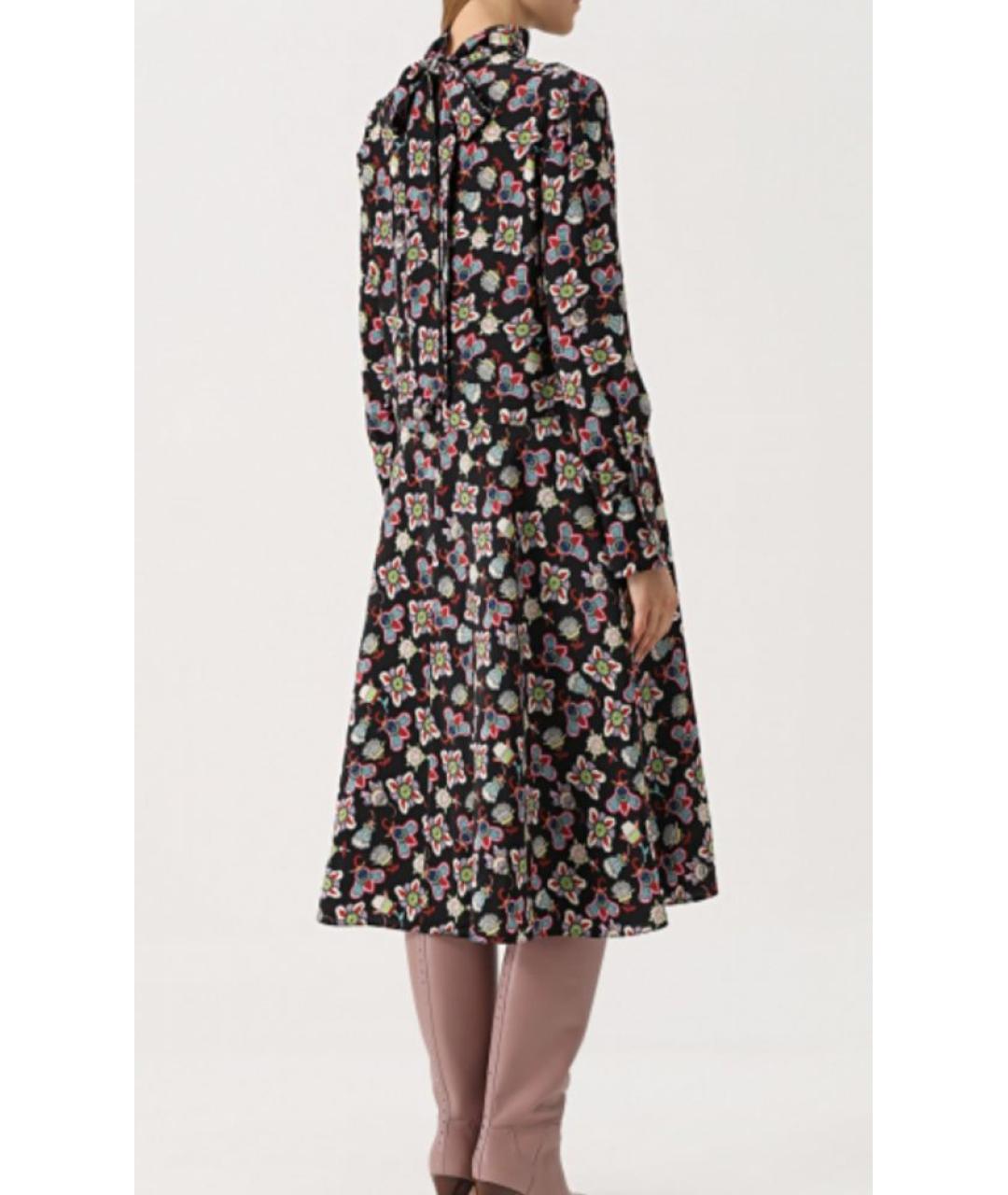 VALENTINO Черное шелковое повседневное платье, фото 6