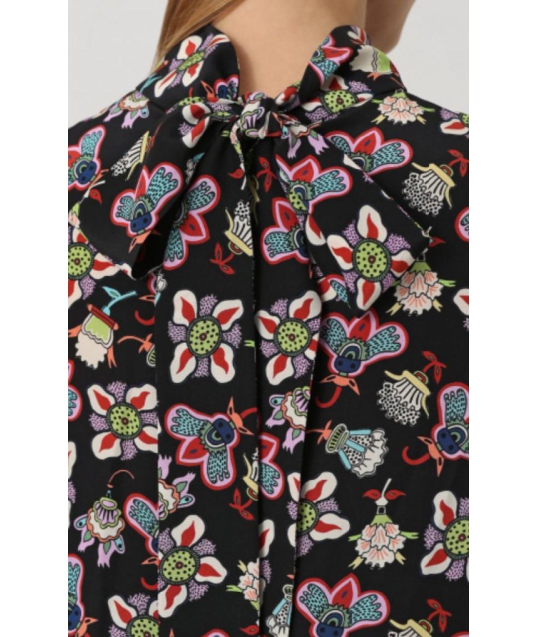 VALENTINO Черное шелковое повседневное платье, фото 3