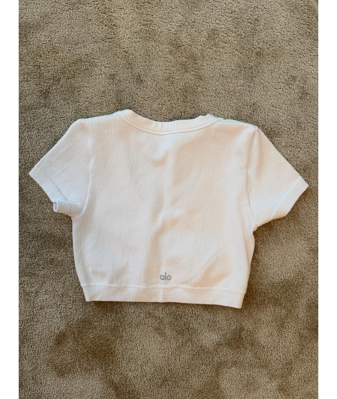 ALO YOGA Белая хлопковая футболка, фото 2