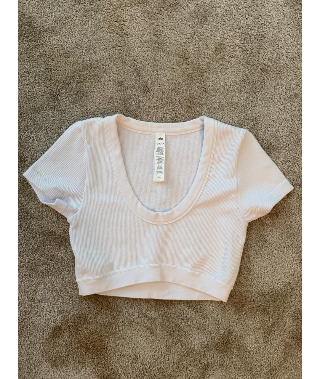 ALO YOGA Белая хлопковая футболка, фото 5