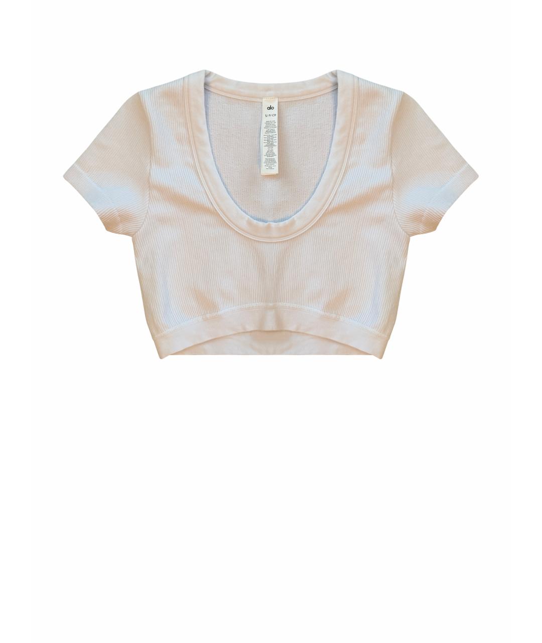 ALO YOGA Белая хлопковая футболка, фото 1