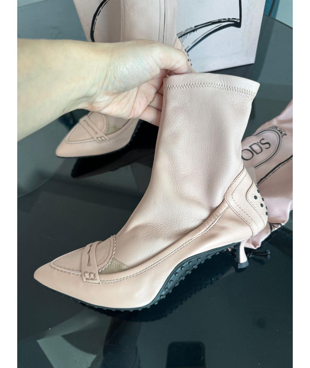 TOD'S Бежевые кожаные ботильоны, фото 3