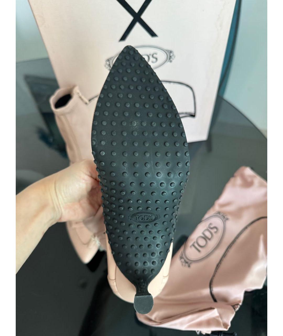 TOD'S Бежевые кожаные ботильоны, фото 5