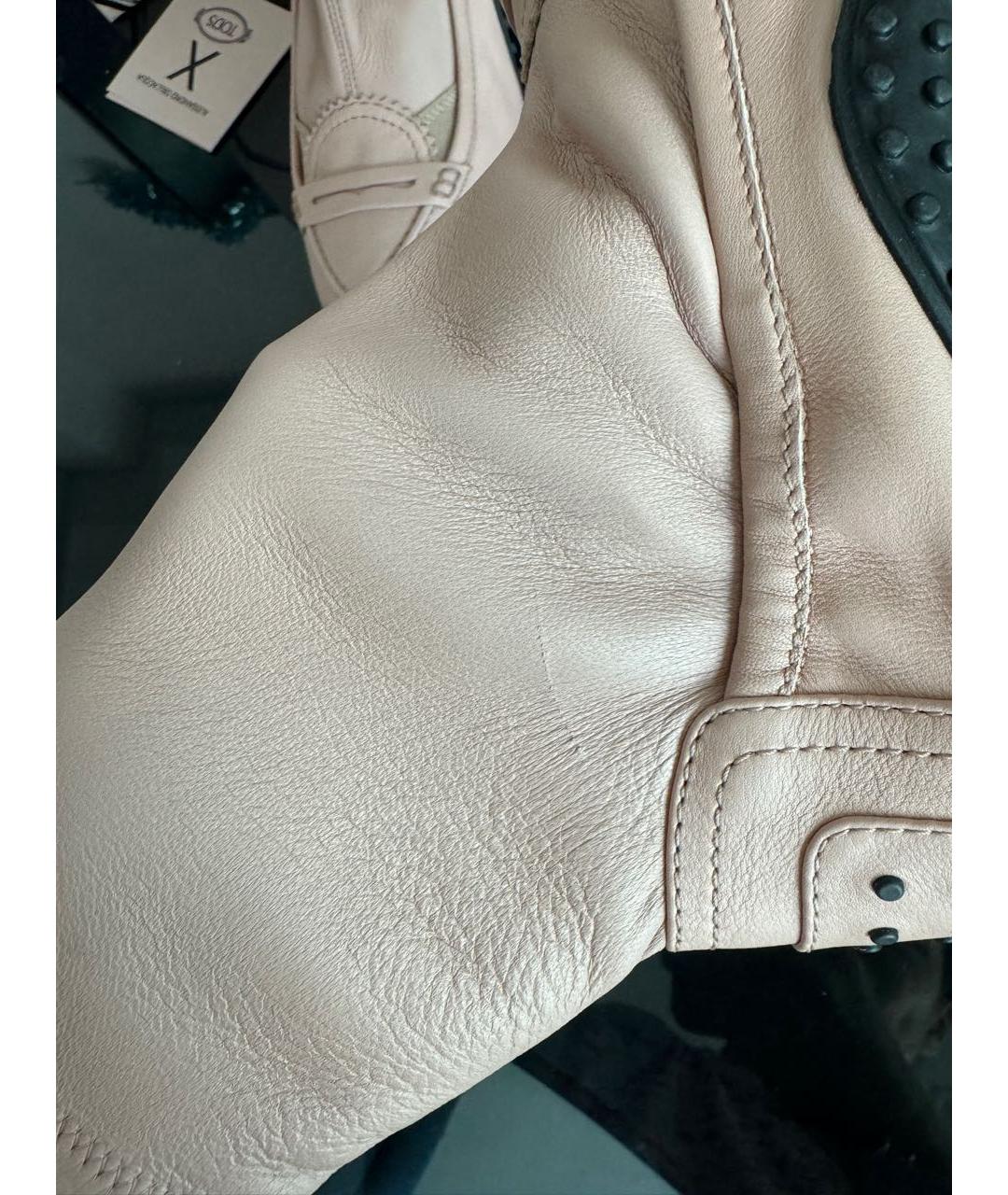 TOD'S Бежевые кожаные ботильоны, фото 8