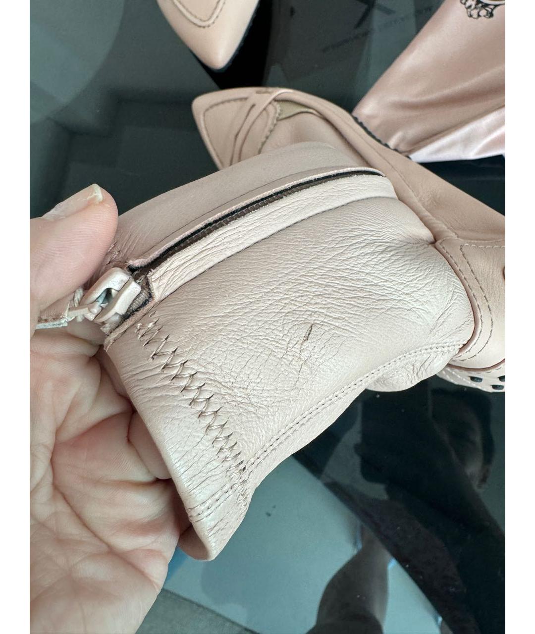 TOD'S Бежевые кожаные ботильоны, фото 7