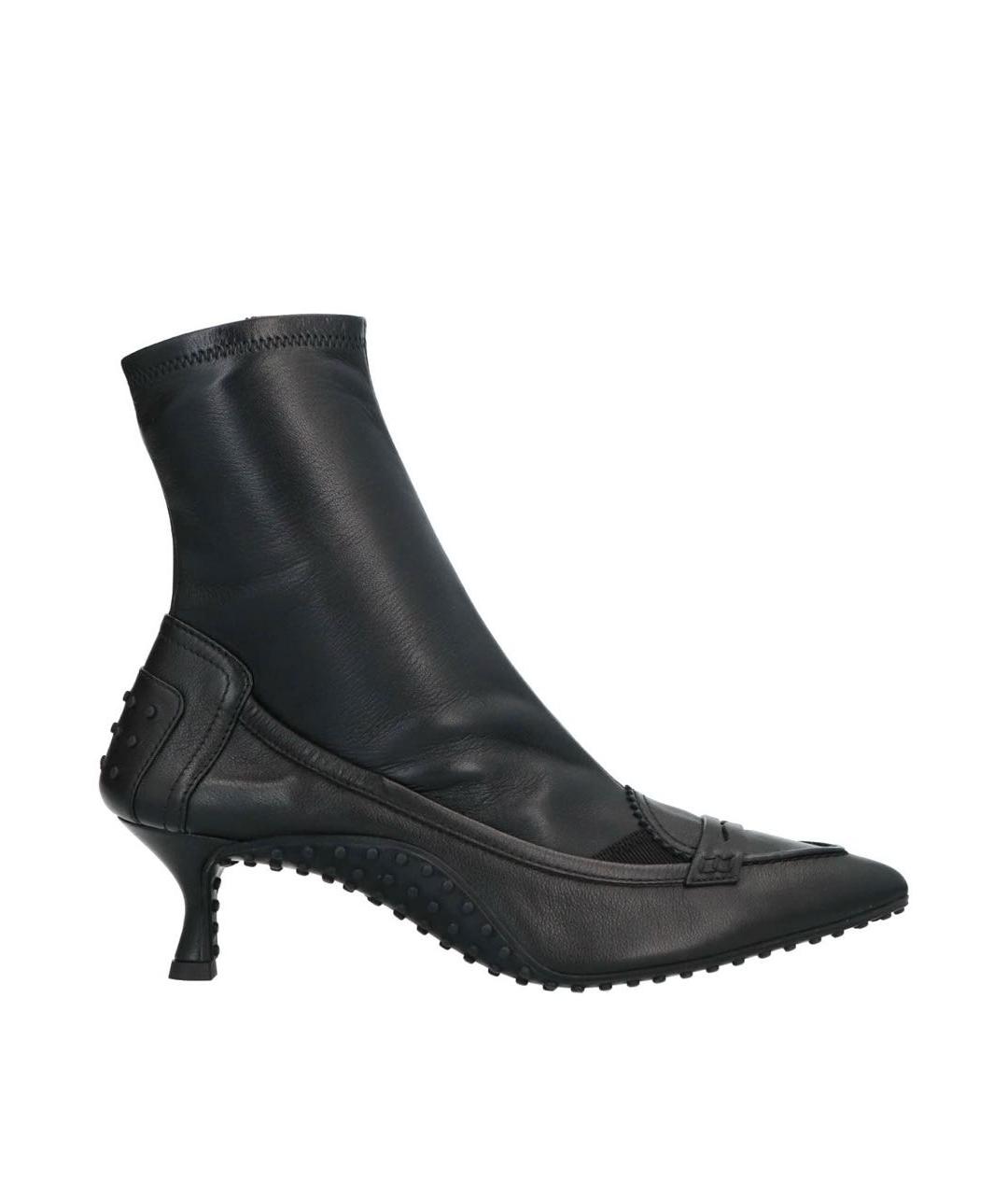TOD'S Черные кожаные ботильоны, фото 1