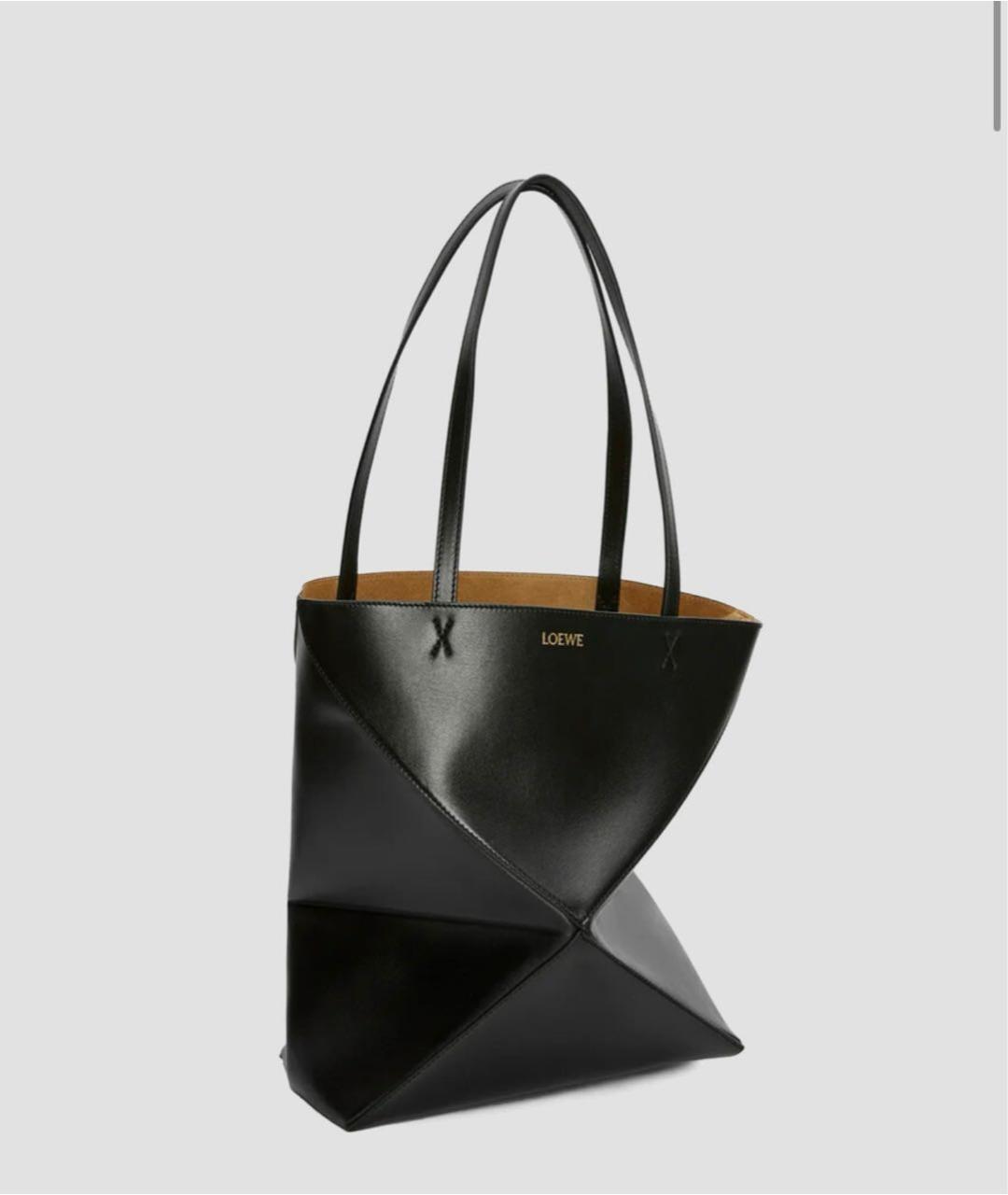 LOEWE Черная кожаная сумка тоут, фото 8