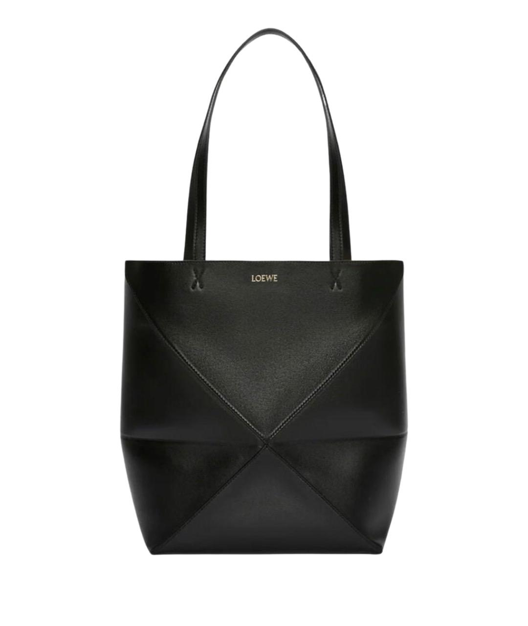 LOEWE Черная кожаная сумка тоут, фото 1