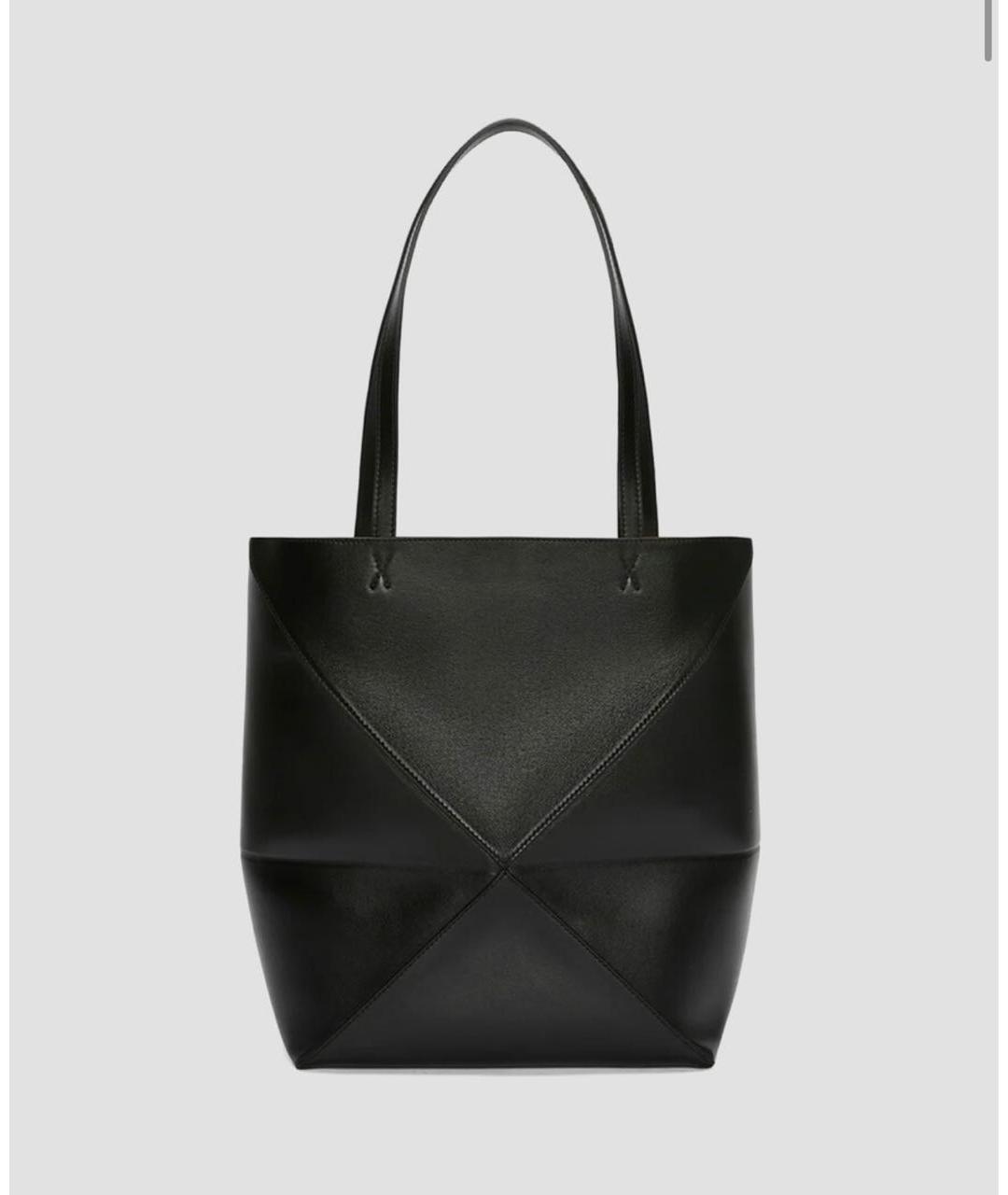 LOEWE Черная кожаная сумка тоут, фото 2