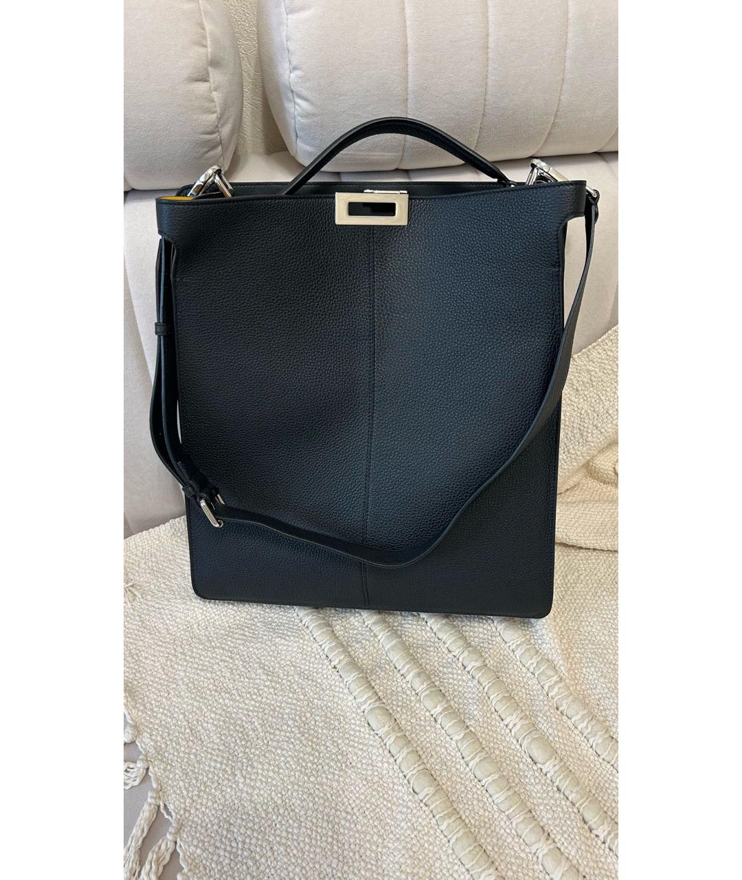 FENDI Черная кожаная сумка через плечо, фото 2