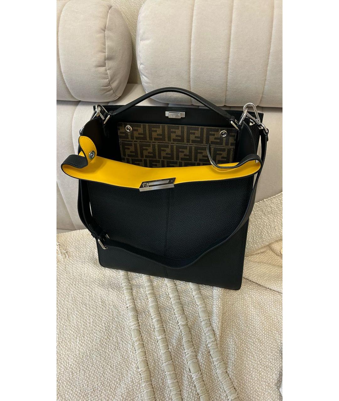 FENDI Черная кожаная сумка через плечо, фото 3