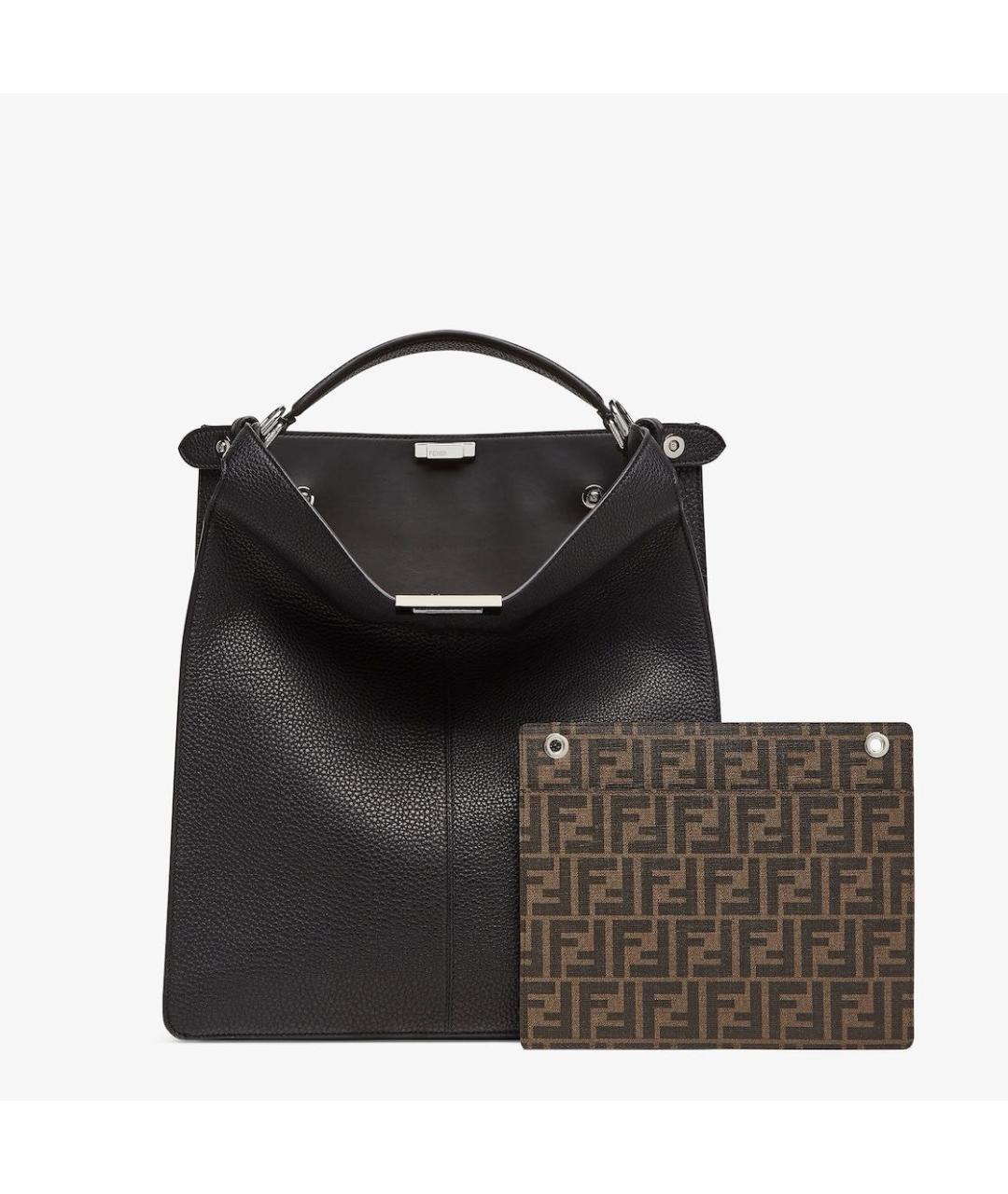 FENDI Черная кожаная сумка через плечо, фото 9