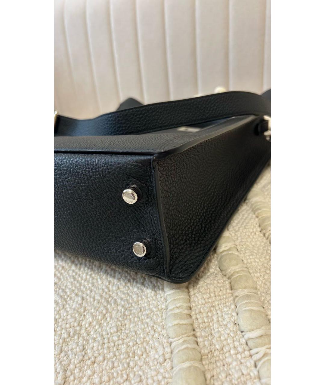 FENDI Черная кожаная сумка через плечо, фото 6