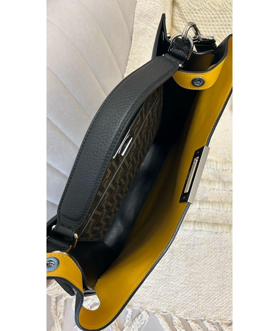 FENDI Черная кожаная сумка через плечо, фото 5