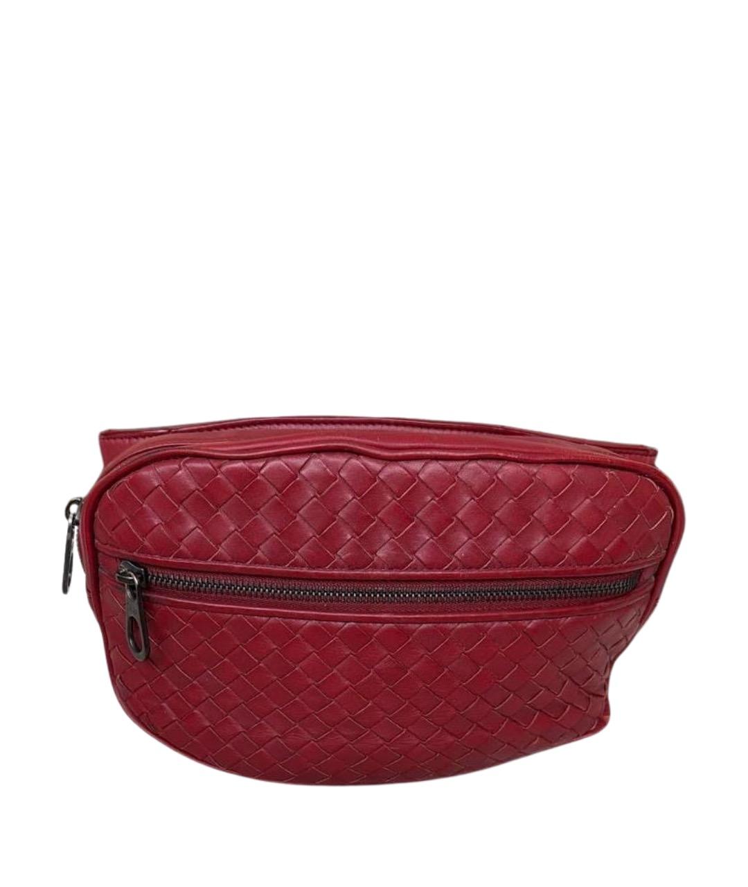 BOTTEGA VENETA Красная кожаная поясная сумка, фото 1