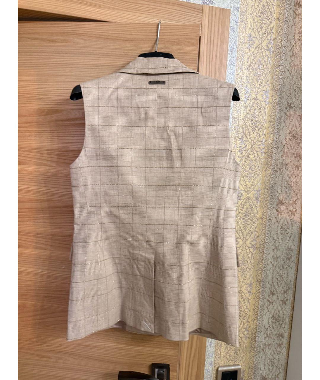 PESERICO Бежевый хлопковый жилет, фото 3