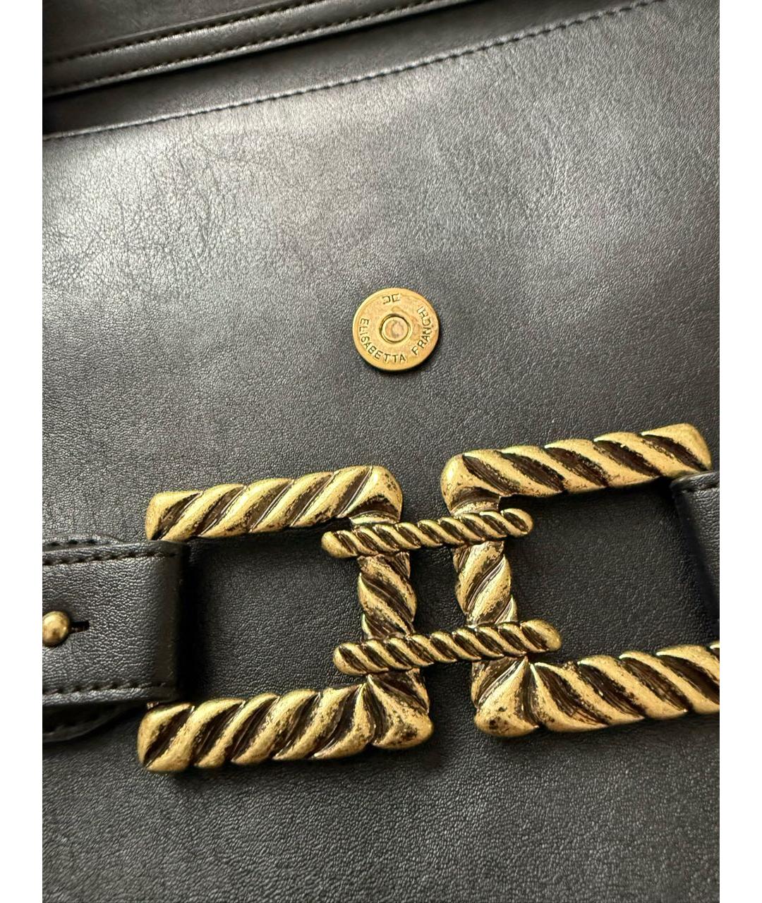 ELISABETTA FRANCHI Черная сумка через плечо из искусственной кожи, фото 4