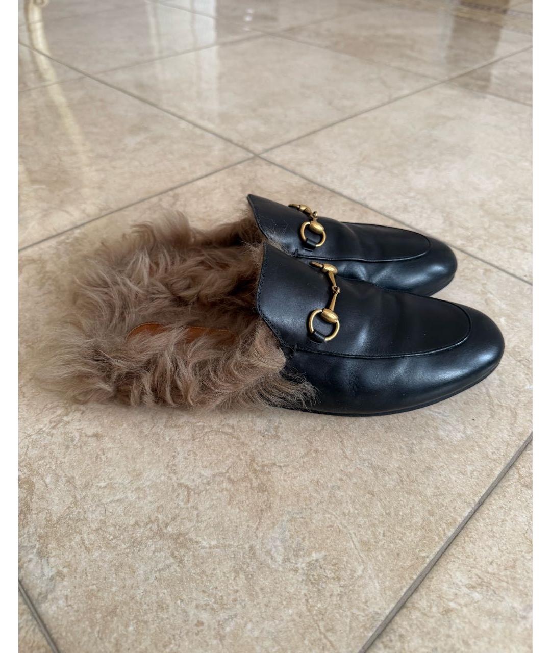 GUCCI Черные кожаные мюли, фото 8