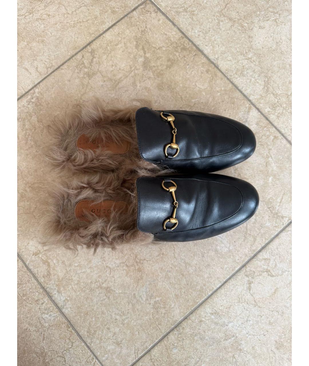 GUCCI Черные кожаные мюли, фото 6