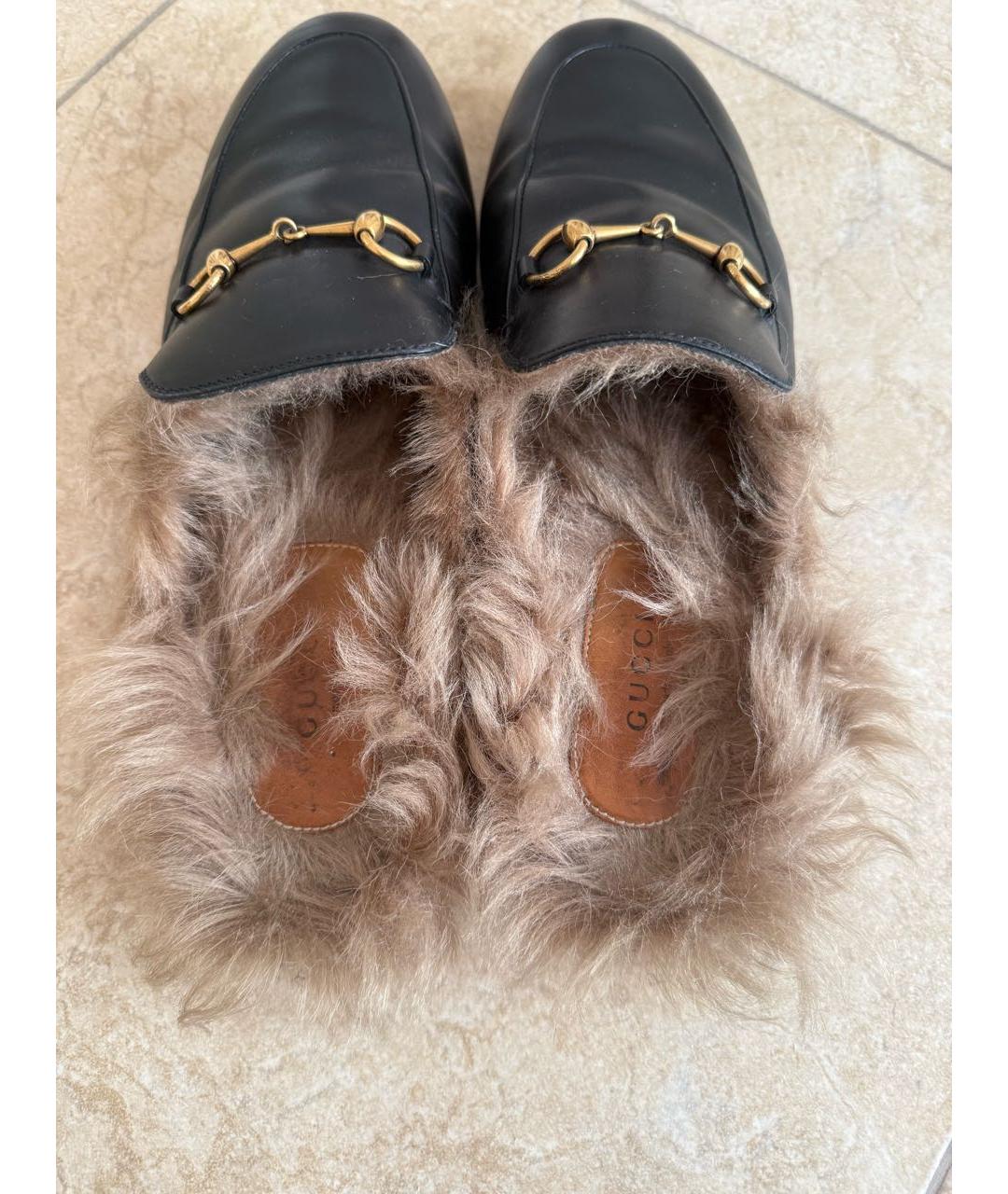GUCCI Черные кожаные мюли, фото 2