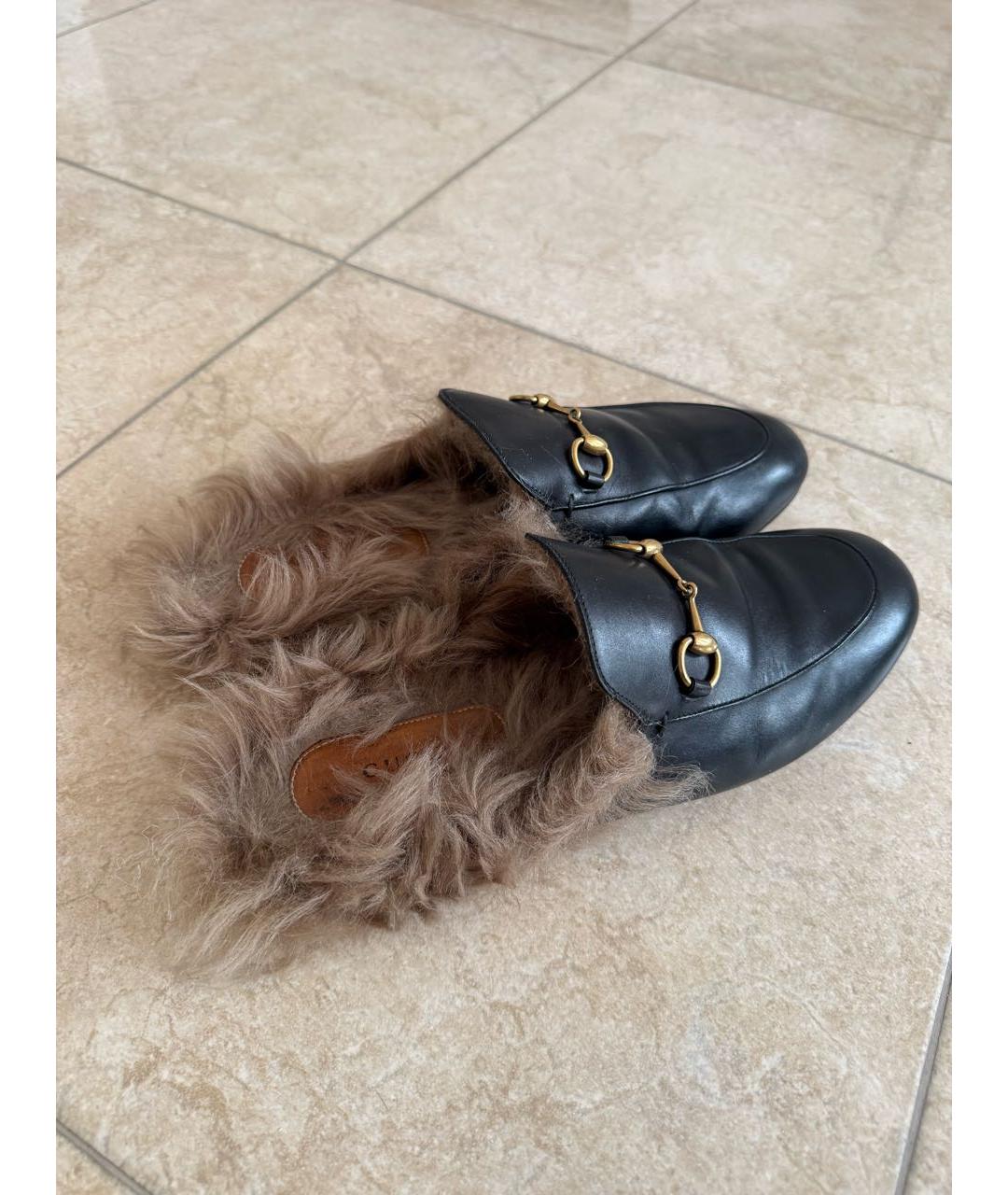 GUCCI Черные кожаные мюли, фото 7