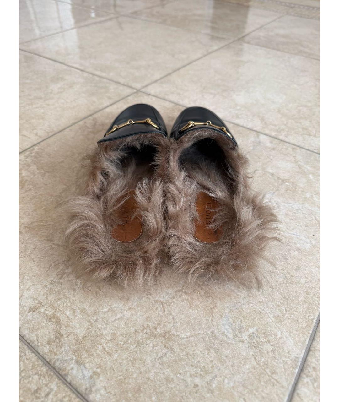 GUCCI Черные кожаные мюли, фото 3