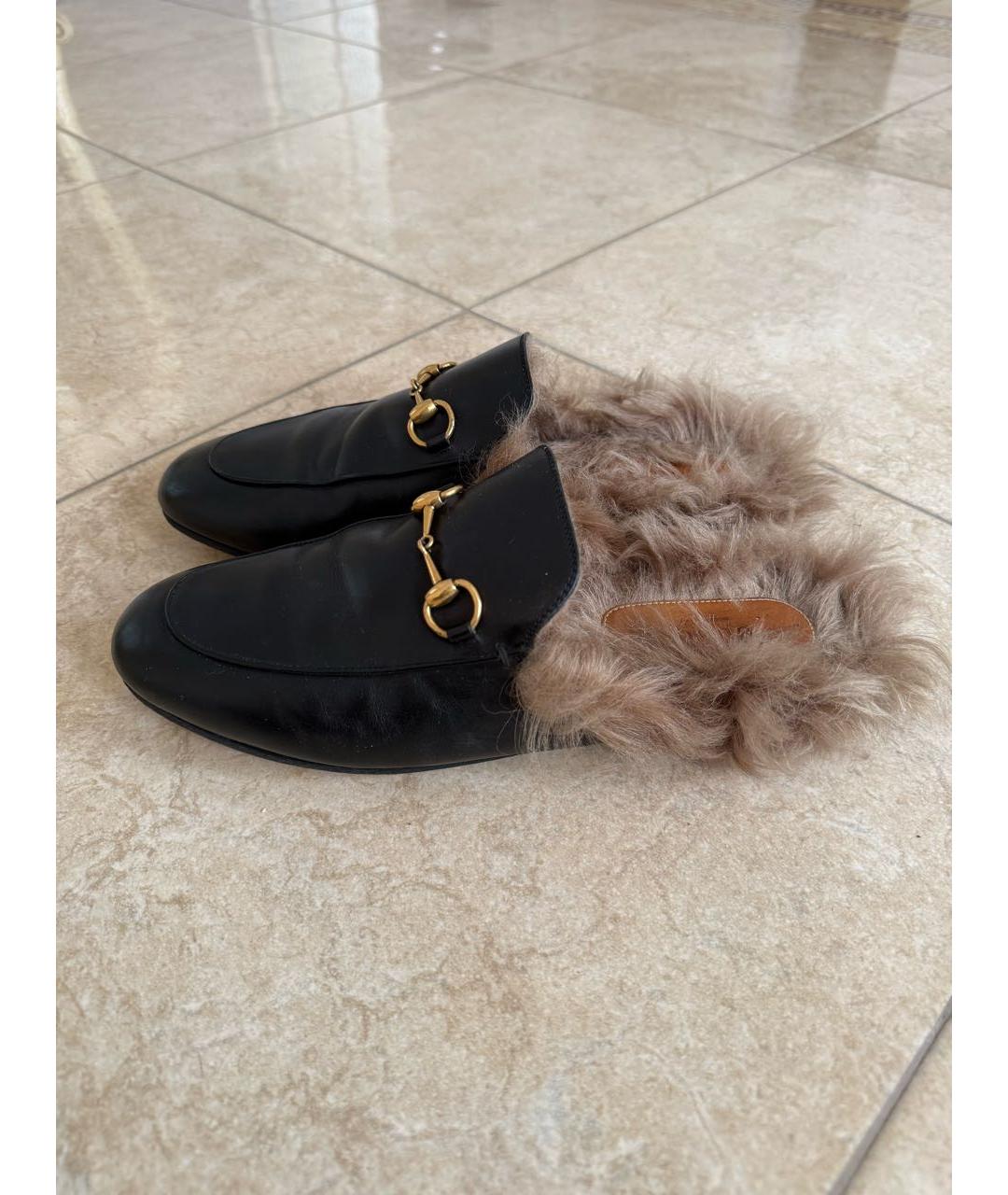 GUCCI Черные кожаные мюли, фото 4