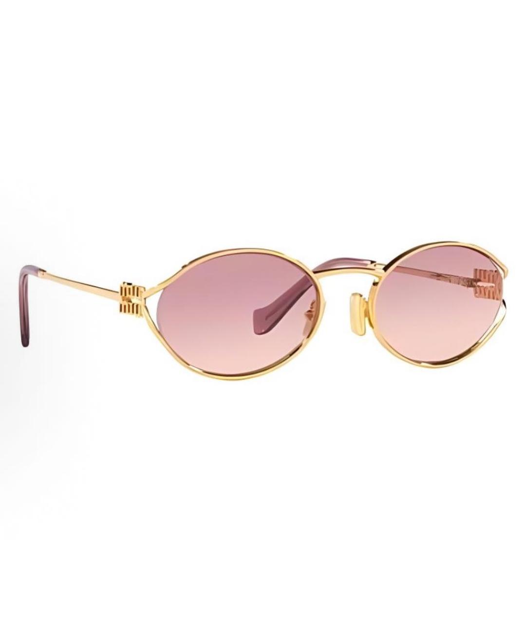 MIU MIU Золотые металлические солнцезащитные очки, фото 9