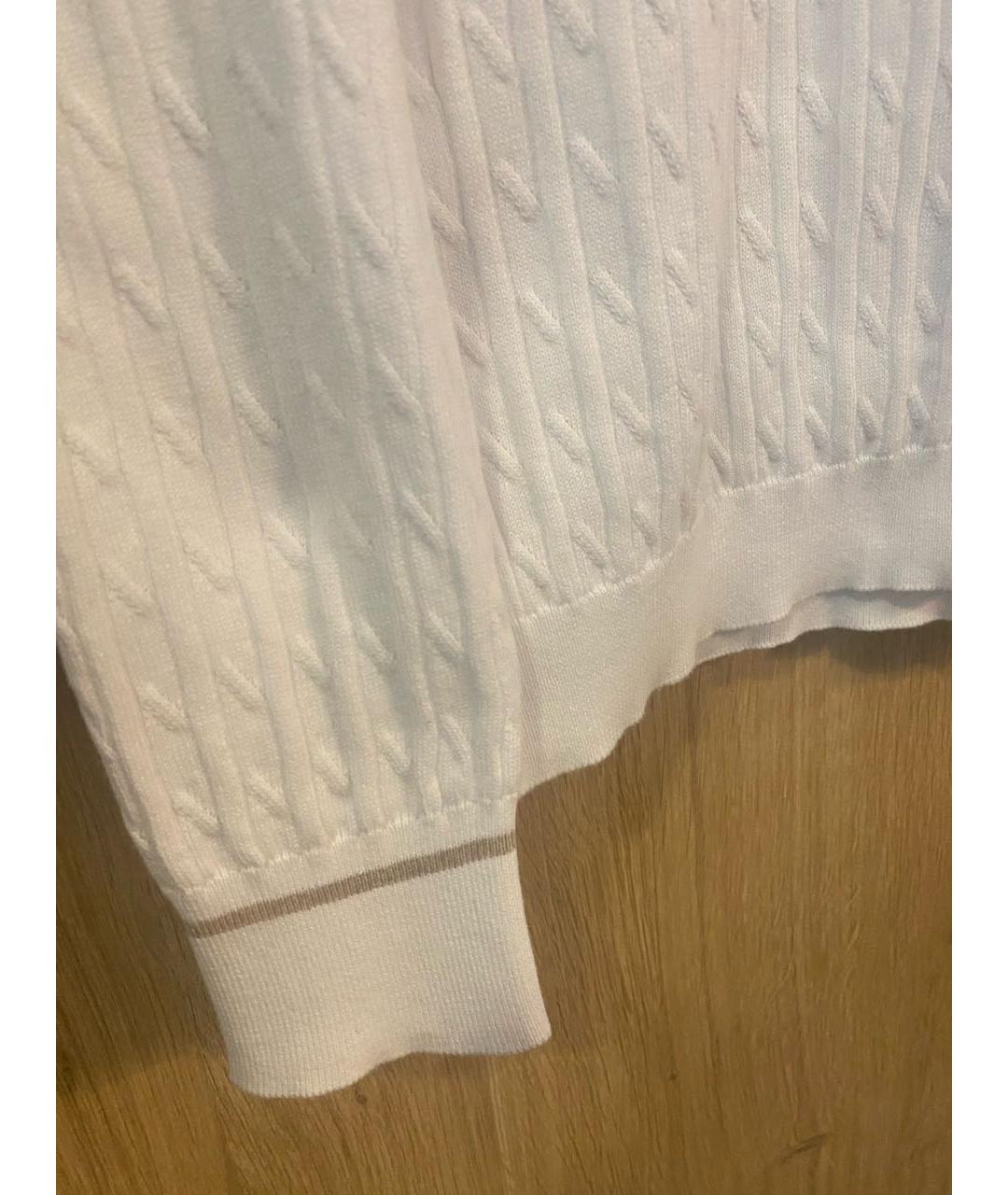 PESERICO Белый хлопковый джемпер / свитер, фото 4