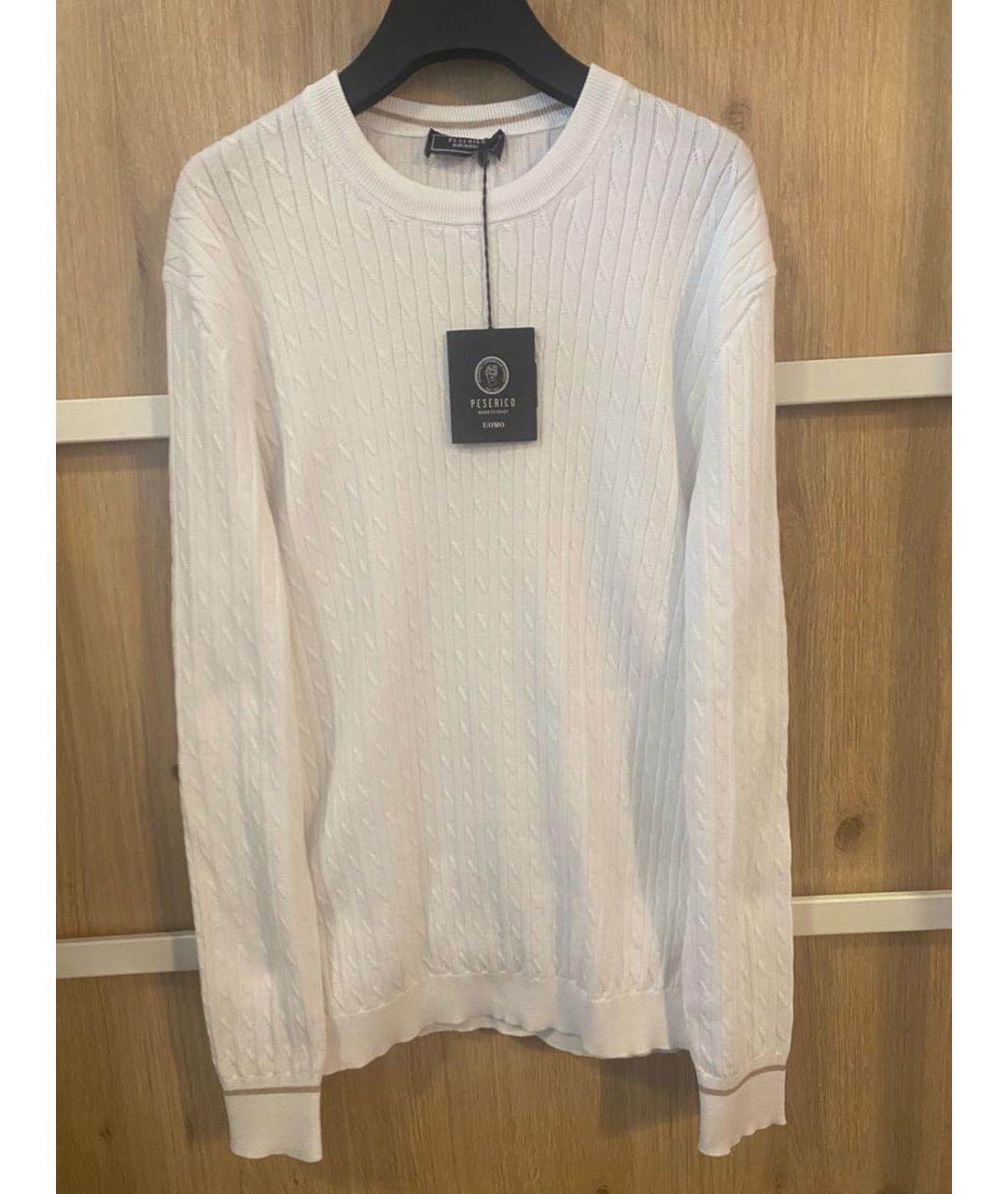 PESERICO Белый хлопковый джемпер / свитер, фото 6